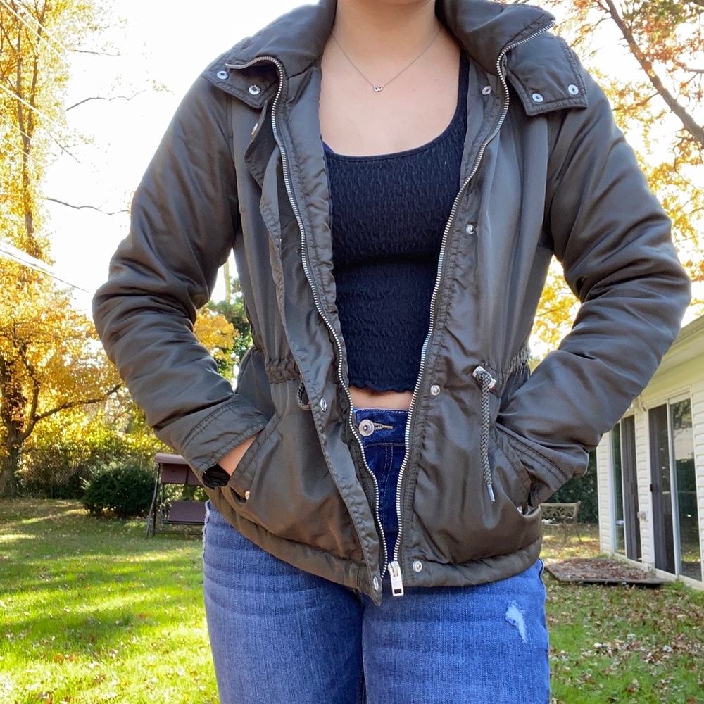 Olive green semi-winter jacket